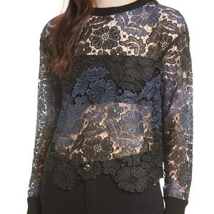 Alice + Olivia Lace Front Sweater